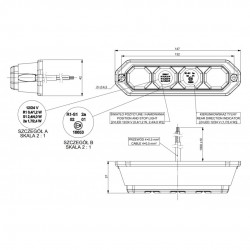 Piloto multifuncion posicion freno e intermitente 12 24v