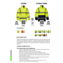 Parka STORM COMBI reflectante naranja azul marino