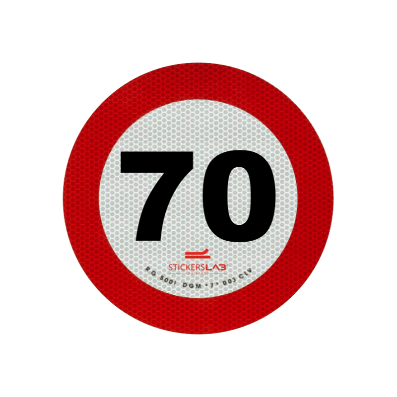 Adhesivo velocidad limite 70 km/h - 5,45 € 