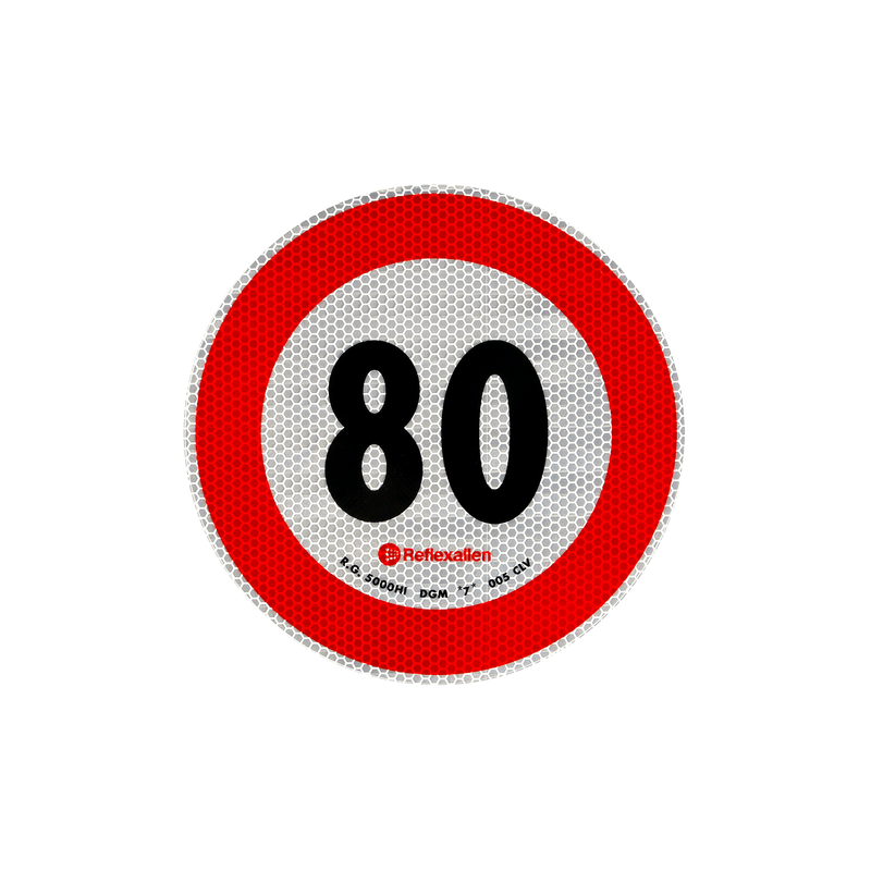 Adhesivo velocidad limite 80 km/h - 5,45 € 