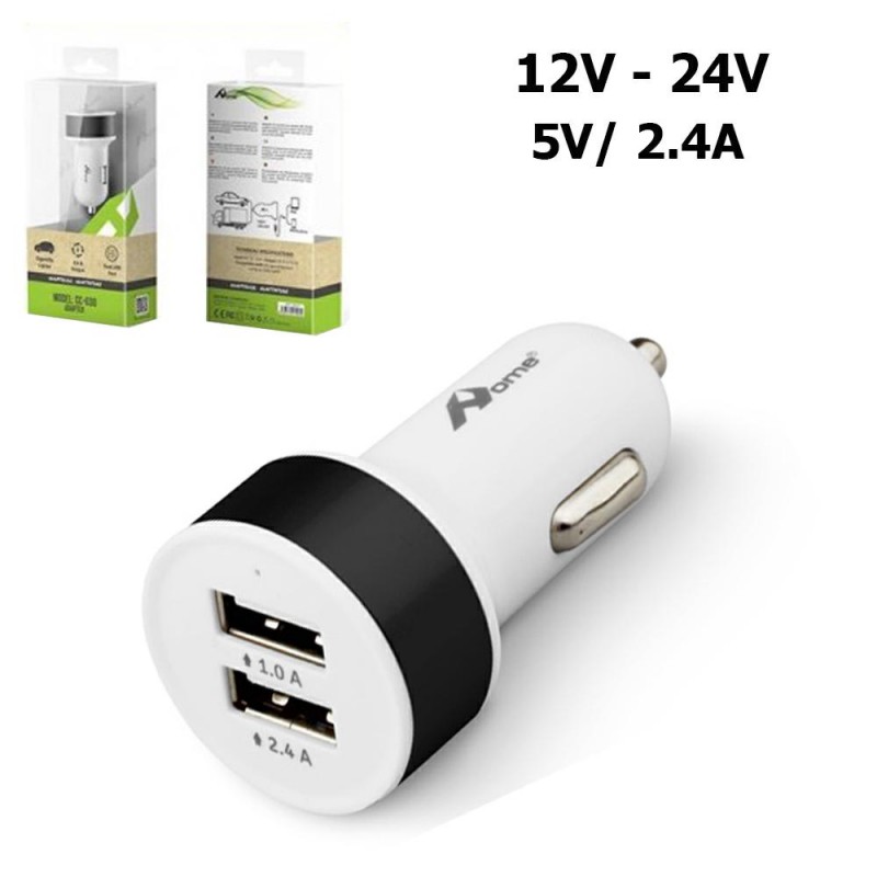 Adaptador para mechero camión/coche doble usb 12/24v - 6,74 € 