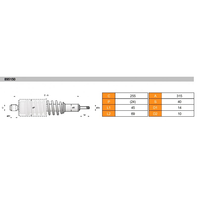 Amortiguador cabina man trasero muelle - 78,65 € 