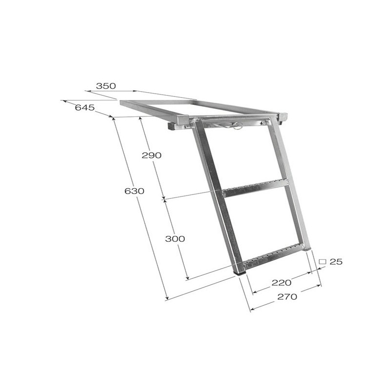 Escalera aluminio semirremolque 2 peldaños - 49,90 € 