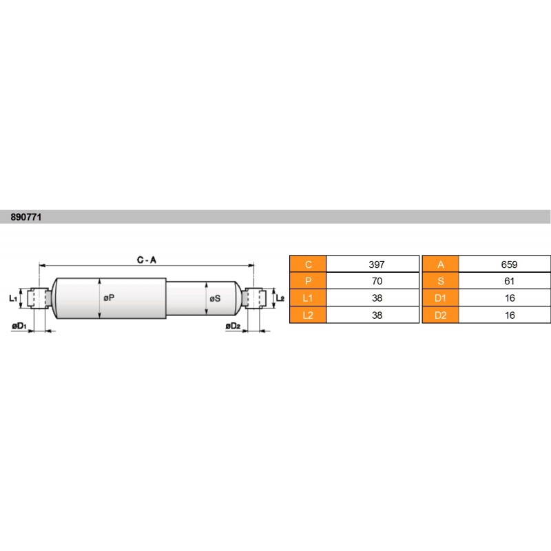 Amortiguador chasis delantero iveco eurocargo/ fiat - 107,69 € 