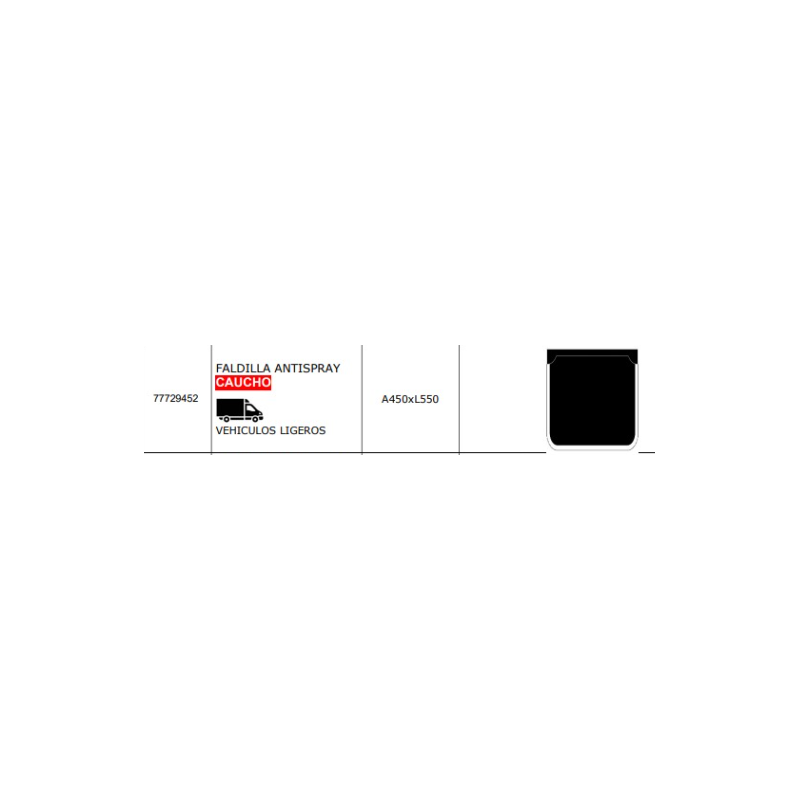 Faldilla caucho 45x55 cm homologado - 20,90 €