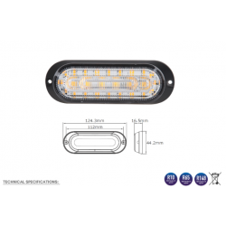 Piloto estroboscópico ámbar para señalización 12/24v