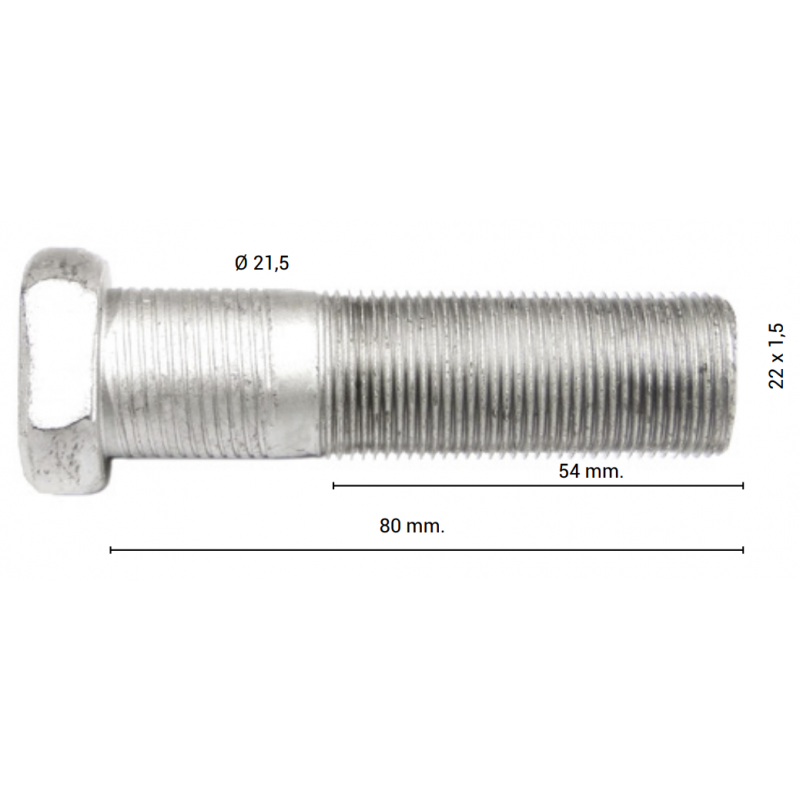 Perno de rueda mercedes 80mm - 4,90 € 