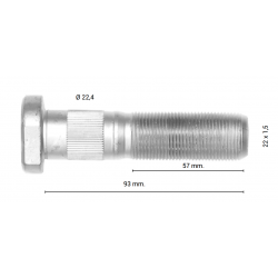 Perno de rueda saf 93mm...