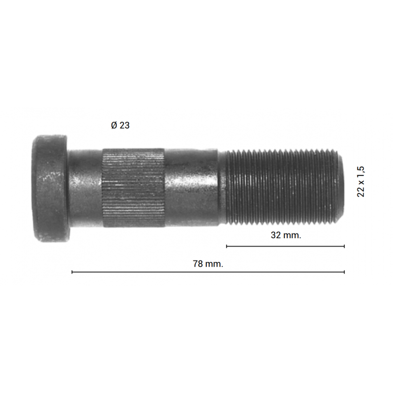 Perno de rueda leciñena 78mm - 4,90 € 