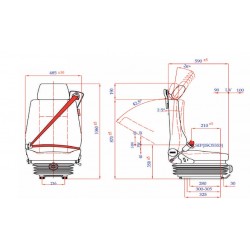 Asiento mecánico camión carrera suspensión 100 mm