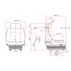 Asiento neumático camión carrera suspensión 80 mm todas las marcas