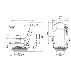 Asiento neumático camión carrera suspensión 100 mm todas las marcas