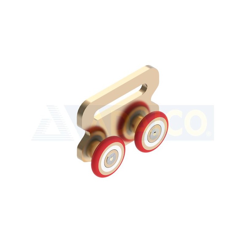 Carro con rodamientos dobles de nylon rojo 31x19 - 0,00 € 