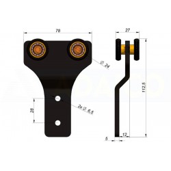 Carro superior lona ADA-SLIDER con rodamiento de nylon