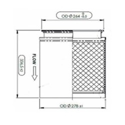 Filtro de particulas para camión daf euro6 x105-xf95, con abrazaderas