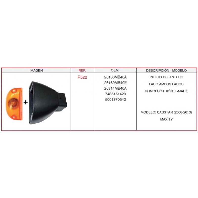 Intermitente completo nissan / renault con carcasa - 35,90 € 